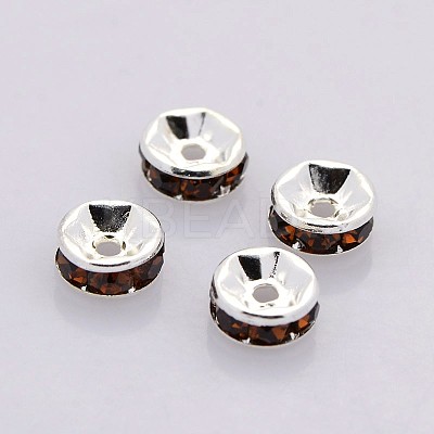 Brass Grade A Rhinestone Spacer Beads RB-A014-Z7mm-15S-1