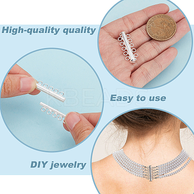1 Set Sterling Silver Slide Lock Clasps STER-GA0001-42A-S-1