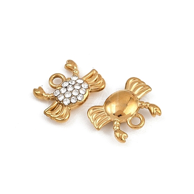 304 Stainless Steel Rhinestone Charms STAS-Z154-01G-02-1