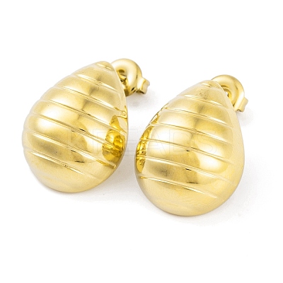 Ion Plating(IP) 304 Stainless Steel Stud Earrings for Women EJEW-A049-08G-1