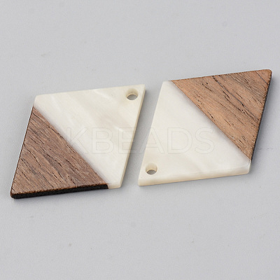 Opaque Resin & Walnut Wood Pendants RESI-S389-012A-C04-1