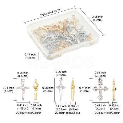 24Pcs 6 Styles Rack Plating Alloy Pendants FIND-FS0003-44-1