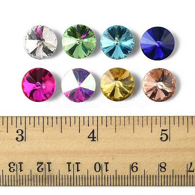 80Pcs 8 Colors Glass Pointed Back Rhinestone RGLA-FS0001-20-1