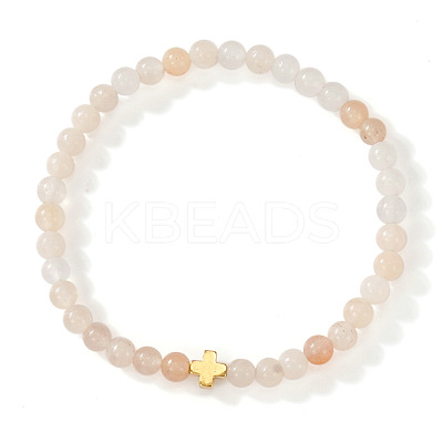 Bohemian Natural Pink Aventurine Round Beads Stretch Bracelets LS-NO3013-1-1