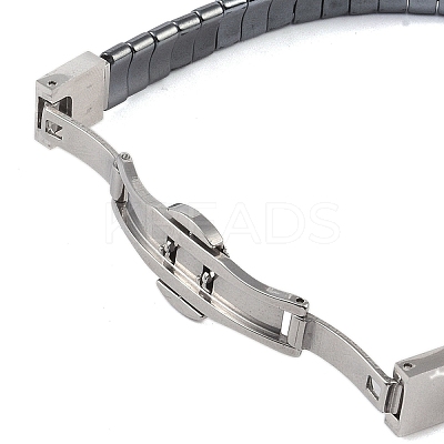 Synthetic Non-Magnetic Hematite Beaded Bracelets for Men BJEW-E102-01P-1