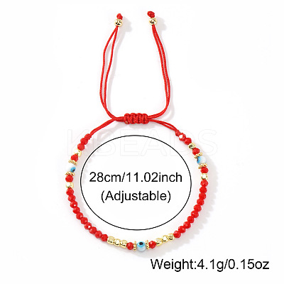 Bohemian Glass & Brass Beads Braided Bead Bracelets for Women BJ5189-3-1