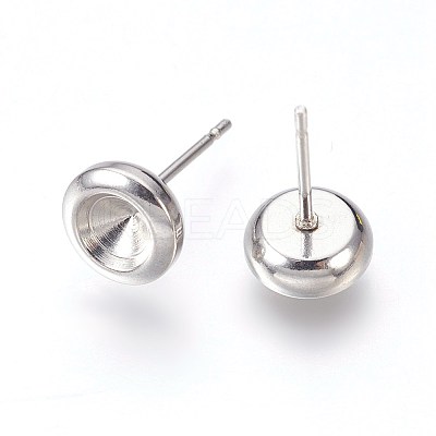 Non-Tarnish 304 Stainless Steel Post Stud Earring Settings LS-STAS-E446-02A-P-1