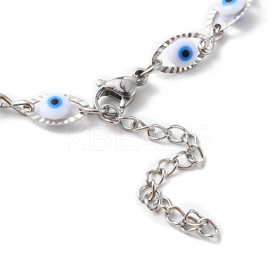 Evil Eye Plastic Link Chain Necklace NJEW-H169-03P-01-1
