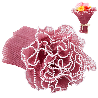 4M Polyester Pleated Lace Trim OCOR-WH0088-24C-1