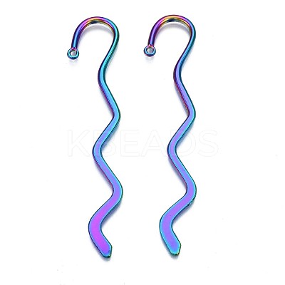 Rainbow Color Alloy Bookmark Findings PALLOY-N163-177-NR-1