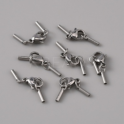 304 Stainless Steel Lobster Claw Clasps STAS-WH0044-06A-P-1