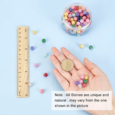 200Pcs DIY Frosted Natural & Dyed White Jade Beaded Stretch Bracelet Making Kits DIY-SC0014-79-1