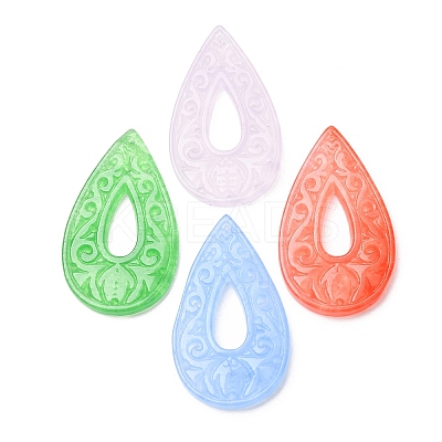 Dyed Natural Quartz Carved Pendants GG-CBA0022-06-1