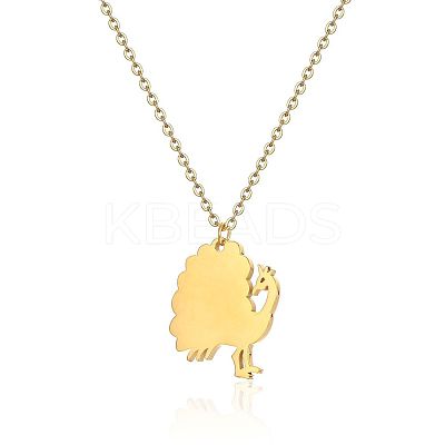 Cute Cartoon Animal 304 Stainless Steel Pendant Necklaces QV5065-3-1