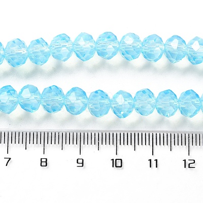 Baking Paint Transparent Glass Beads Strands DGLA-A034-J8MM-D08-1