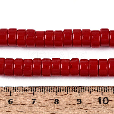 Opaque Solid Color Glass Beads Strands X-GLAA-N026-4x8mm-06-1