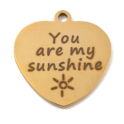 PVD Vacuum Plating 201 Stainless Steel Pendants STAS-L079-25G-03-1