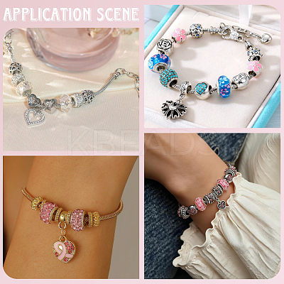 24Pcs 3 Colors Brass European Style Bracelet Making MAK-PA0001-01-1