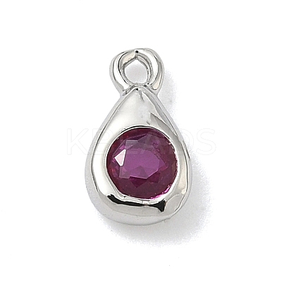 Brass Micro Pave Cubic Zirconia Charms KK-G548-20P-1