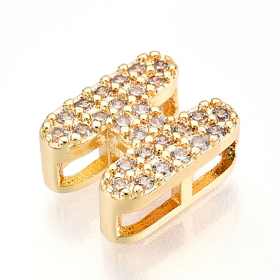 Brass Micro Pave Cubic Zirconia Charms KK-N254-217G-H-1