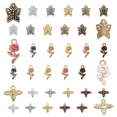 150Pcs 15 Style Tibetan Style Alloy Pendants FIND-SC0001-96-1