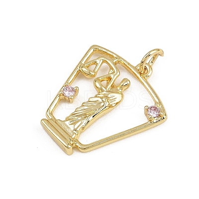 Brass Micro Pave Cubic Zirconia Pendants KK-D409-43G-C-1