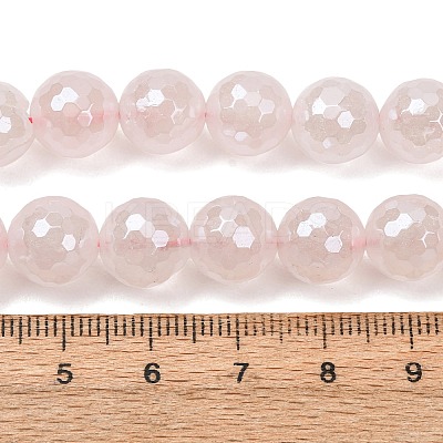 Electroplated Natural Rose Quartz Beads Strands G-B191-A04-10mm-1