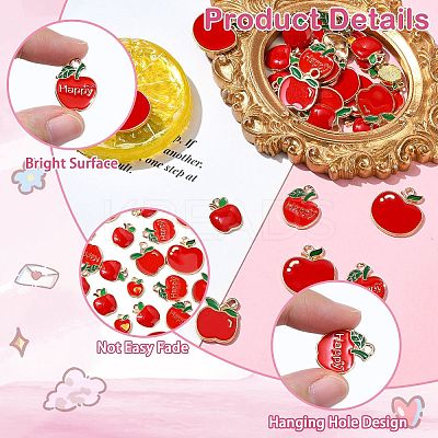 30Pcs 5 Styles Alloy Enamel Pendants ENAM-CJ0006-39-1