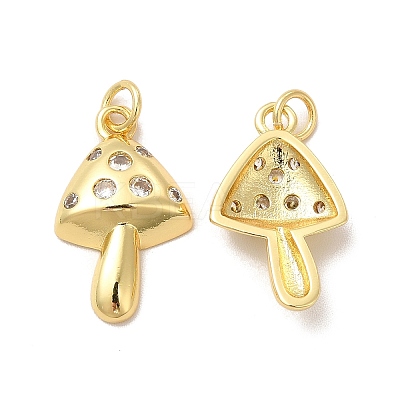 Rack Plating Brass Micro Pave  Cubic Zirconia Pendants KK-B068-46G-1