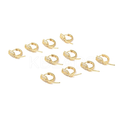Clear Cubic Zirconia Tulip Hoop Earrings EJEW-G312-11G-1
