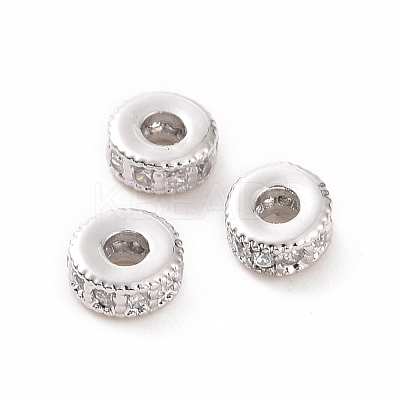 Brass Micro Pave Cubic Zirconia Beads KK-A181-VF432-1-1