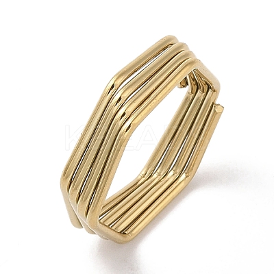 Ion Plating(IP) 304 Stainless Steel Finger Rings for Women RJEW-G315-02G-1