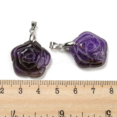 Natural Amethyst Carved Pendants G-I319-02P-A07-1