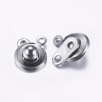 Tarnish Resistant 201 Stainless Steel Snap Clasps STAS-L198-01P-1