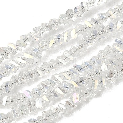Electroplate Transparent Glass Beads Strands LS-EGLA-P061-04C-AB16-1