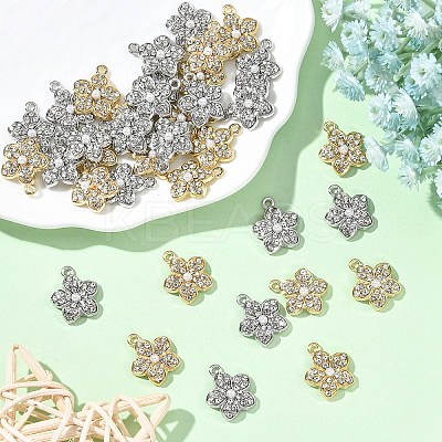 20Pcs 2 Colors Alloy Rhinestone Pendants FIND-YW0010-37-1