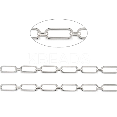 Tarnish Resistant Handmade 304 Stainless Steel Link Chains CHS-M004-01P-1