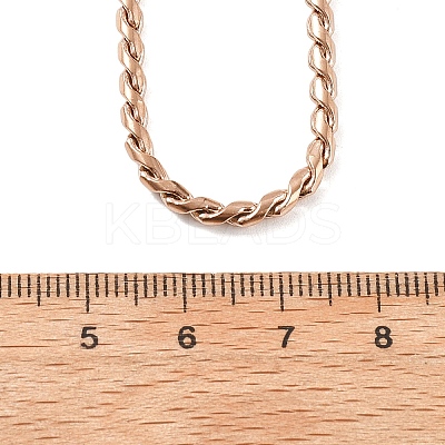 3MM 304 Stainless Steel Serpentine Chain Necklaces for Women NJEW-B131-06RG-1