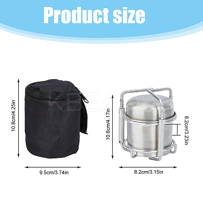 Portable Stainless Steel with Iron Liquid Alcohol Stoves for Camping AJEW-WH0314-339-1