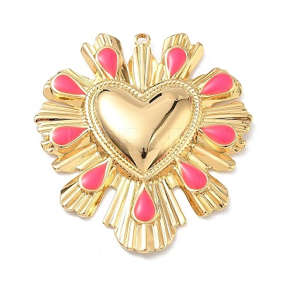 304 Stainless Steel Enamel Pendants STAS-F360-15G-1