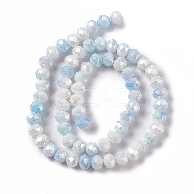 Ombre Effect Dyed Glass Beads Strands GLAA-C023-02A-1