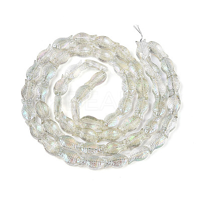 Transparency Electroplate Glass Beads Strands GLAA-T023-40B-02-1