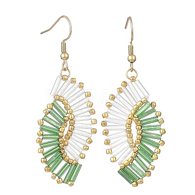 Glass Braided Beads Dangle Earrings EJEW-MZ00746-02-1