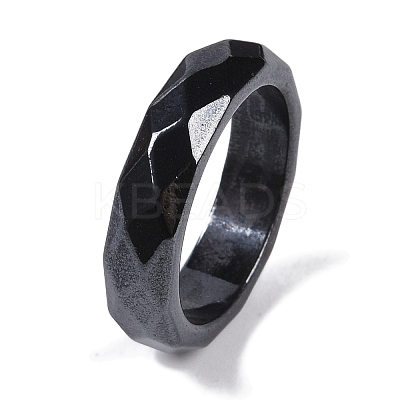 Magnetic Synthetic Hematite Finger Ring for Men Women RJEW-A047-01G-1