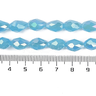 Opaque Solid Color Electroplate Glass Beads Strands EGLA-N013-J6mm-B05-1
