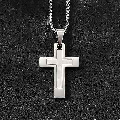 304 Stainless Steel Pendant Necklaces NJEW-P329-03A-P-1