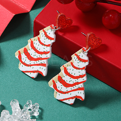 Festive Christmas Acrylic Stud Earrings for Holiday Season Celebration KD3160-5-1