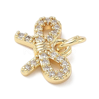 Brass Micro Pave Cubic Zirconia Charms ZIRC-I356-05G-02-1