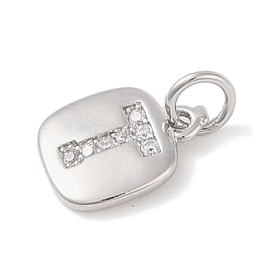 Rack Plating Brass Micro Pave CLear Cubic Zirconia Charms KK-E110-14P-T-1