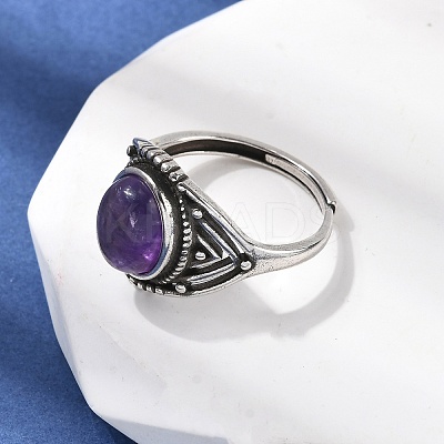Natural Amethyst Finger Rings RJEW-A084-06AS-09-1